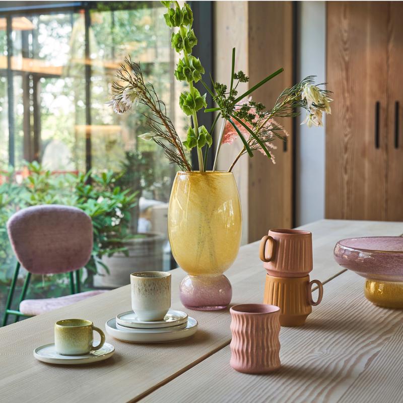 Styles krus m/ riflet mønster 30 cl 2 stk pink