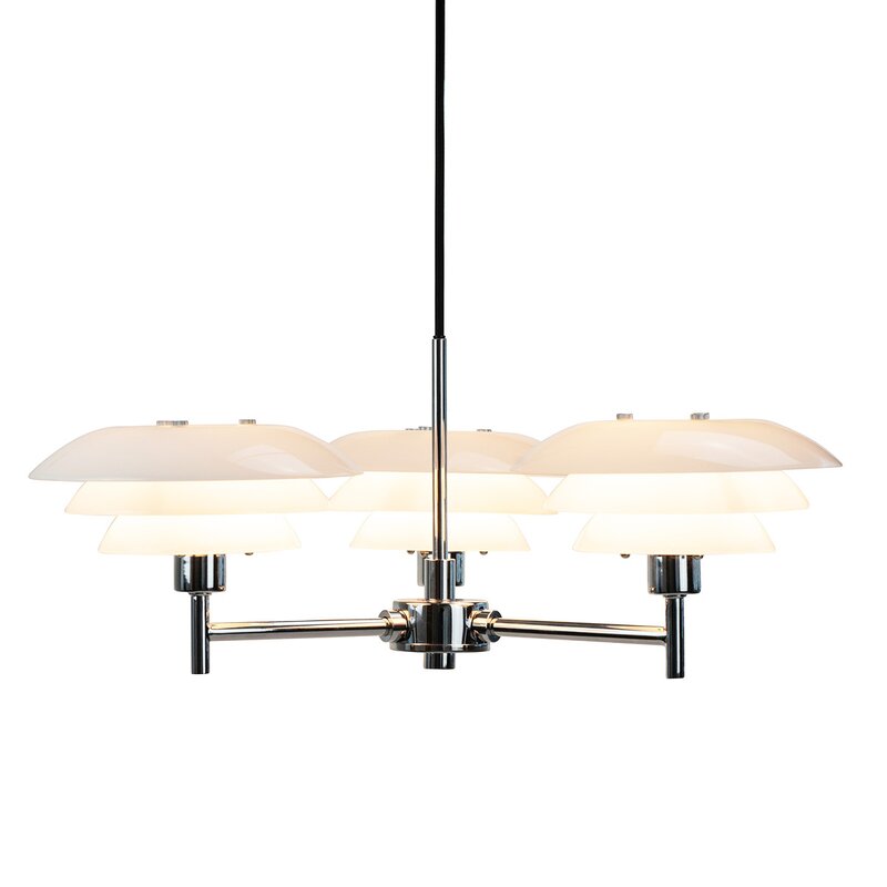 DL20 lysekrone 17 cm opal/krom