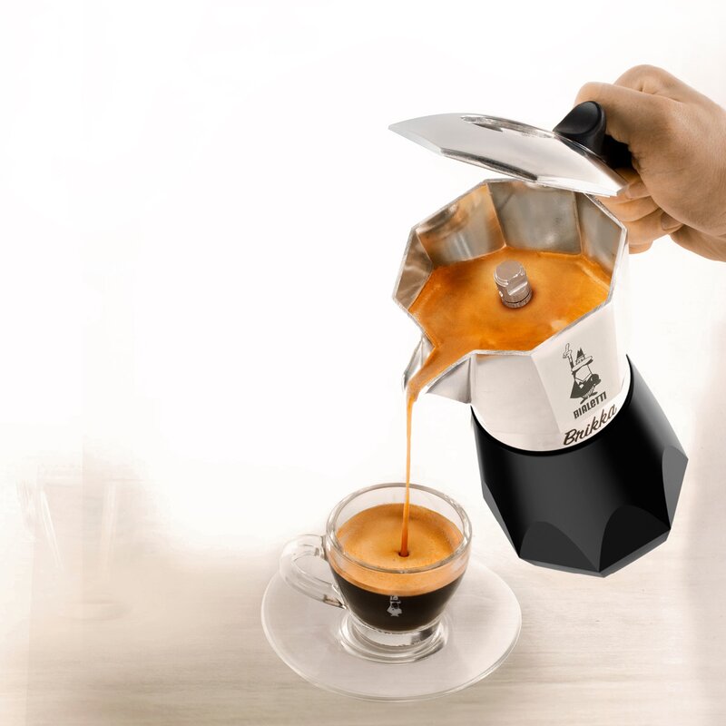 Brikka espressokanne 2 kopper 10 cl grå/svart