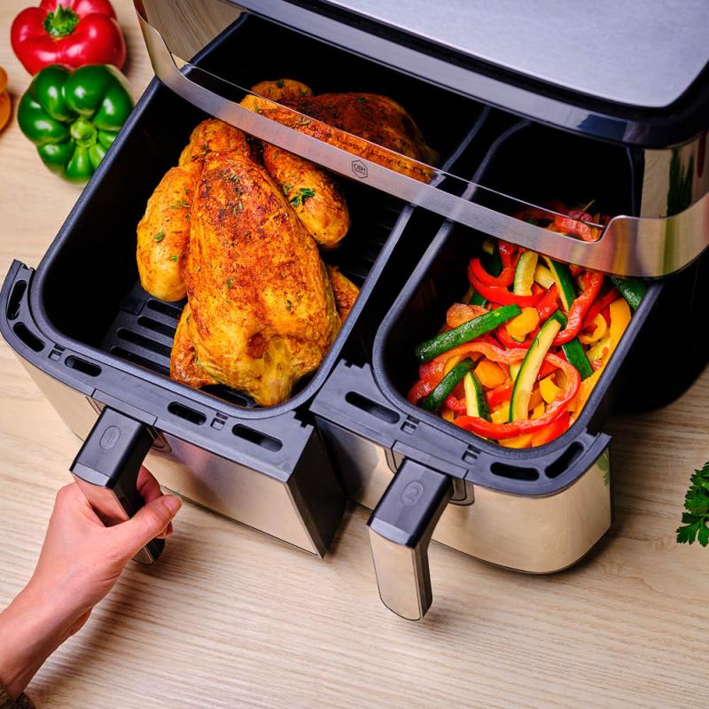 Dual Easy Fry & Grill airfryer 5,2/3,1L silver