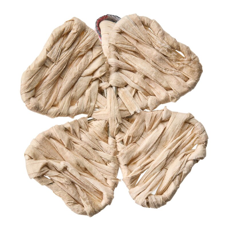 Serviettring firkløver 6x6 cm raffia