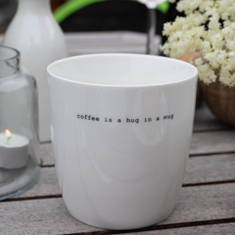 Krus coffee is a hug 30 cl hvit
