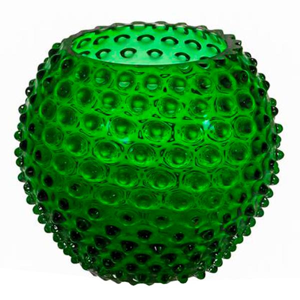 Hobnail vase 25 cm dark green