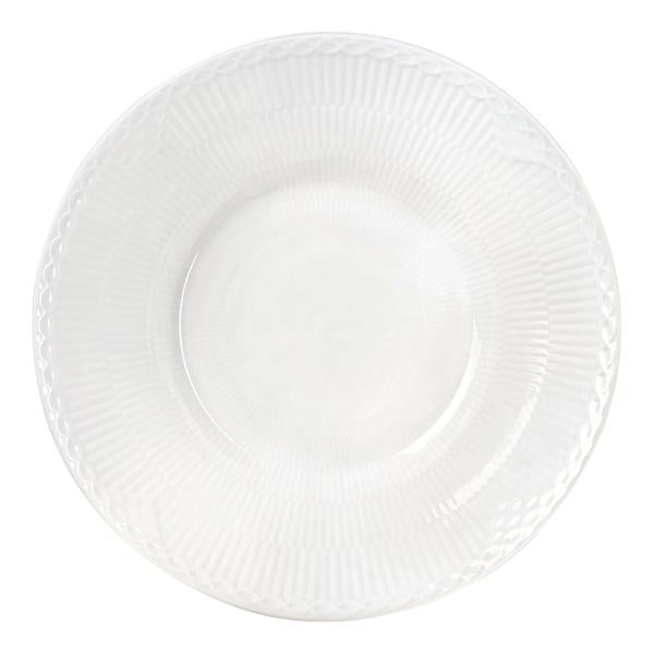 Hvit Riflet Halvblonde dyp tallerken 24 cm