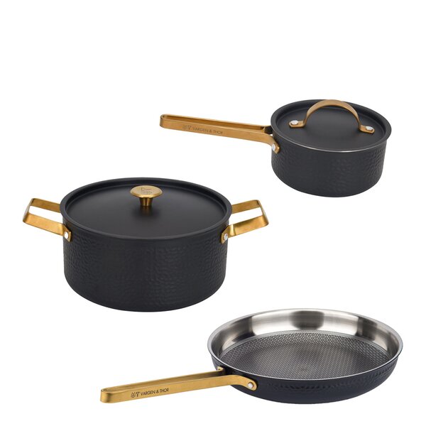 Arvet 2 Modell XB, Mio & Viggo grytesett 3 deler 1L/4L 28 cm svart/messing