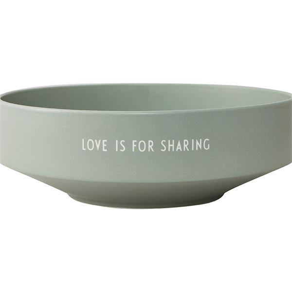 Favourite skål stor Love is for sharing grønn