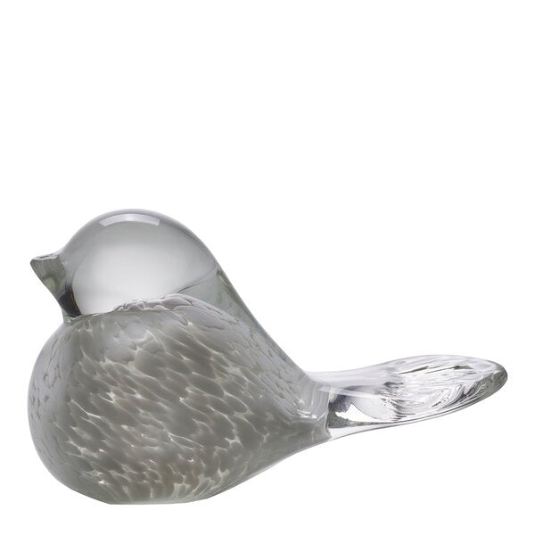 Lucky Bird glassfugl 10 cm hvit