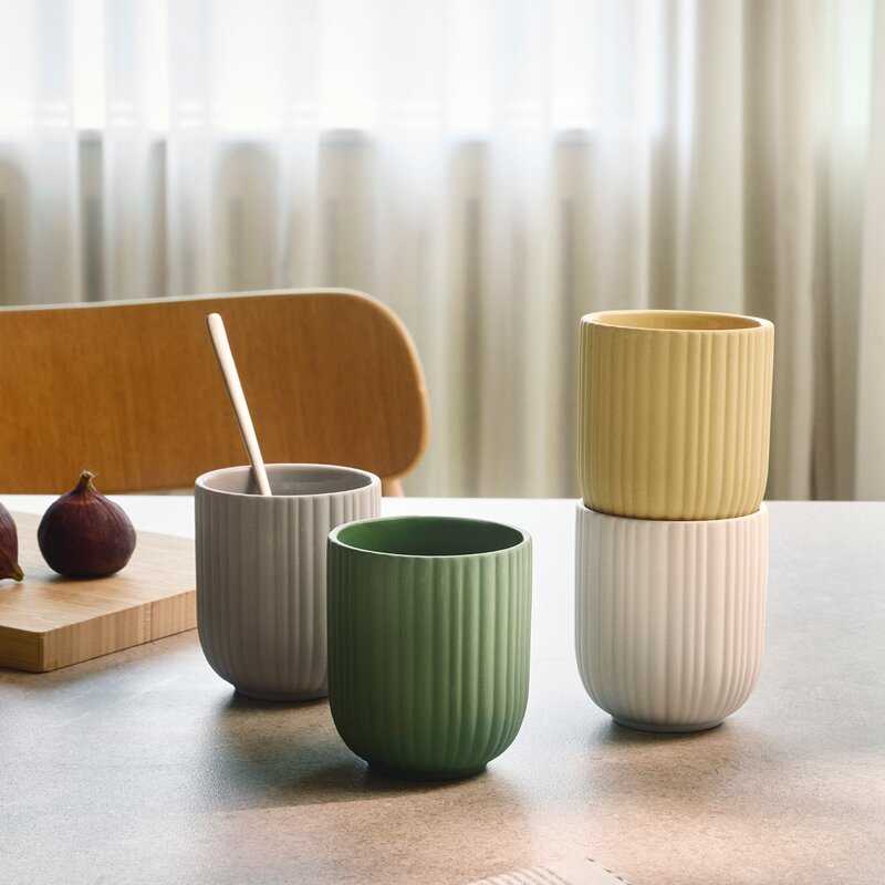 Ripple vase 12,5 cm gul