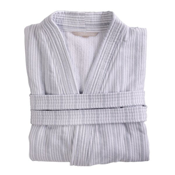 Bath Collection badekåpe S/M powder blue stripes