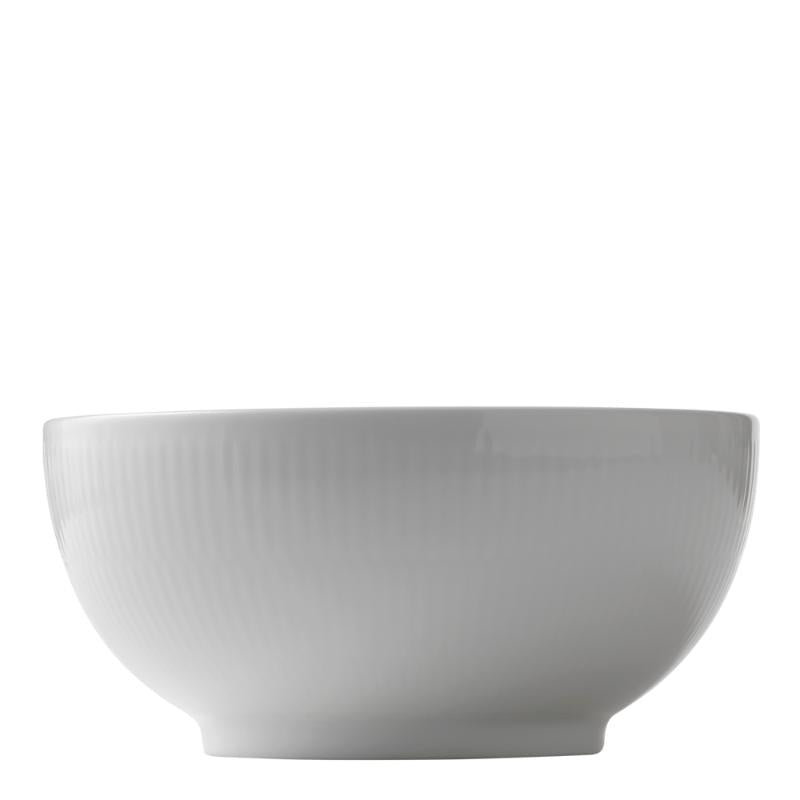 Hvit Riflet skål 18 cm