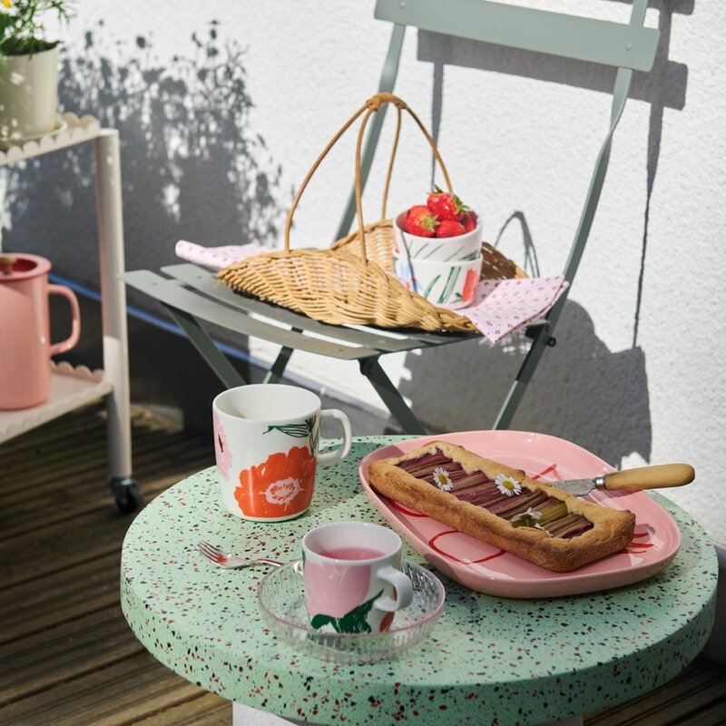 Puutarhakutsut frokostsett 4 deler hvit/grønn/oransje