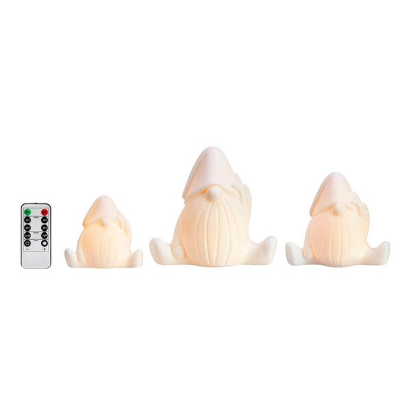 Miles figur nisse 15,4 cm 3 stk hvit