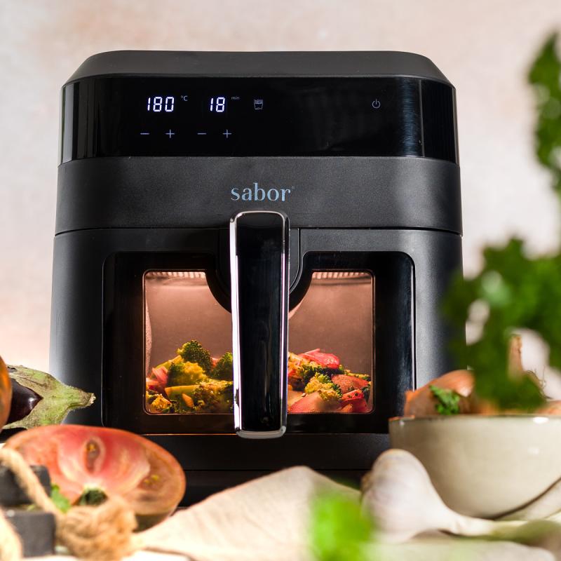 Ultimate airfryer med vindu 6L matt svart