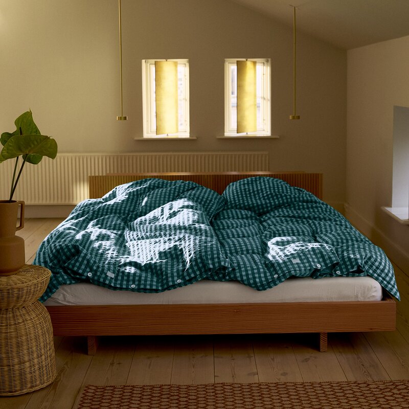 Bæk&Bølge sengetøy 220x220 cm grønn/lys blå