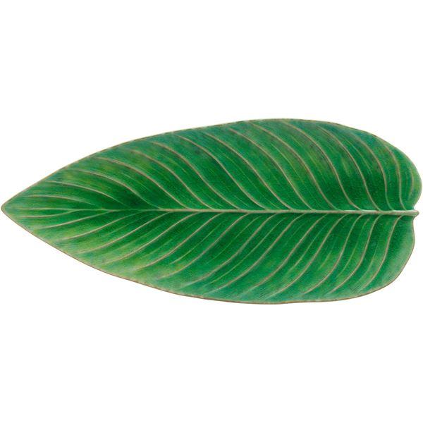 Riviera serveringsfat avlang Løv 40x17 cm grønn/svart