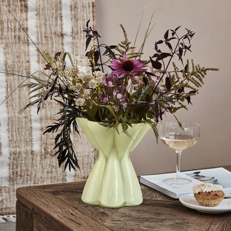 Say vase 21,5 cm gul