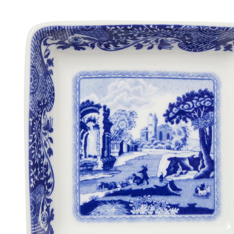 Blue Italian tallerken firkantet 7,5 cm 4 stk blå/hvit