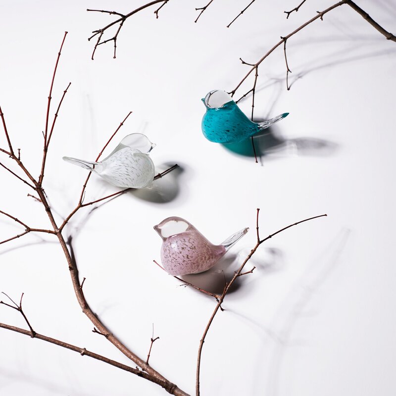 Lucky Bird glassfugl 10 cm rosa