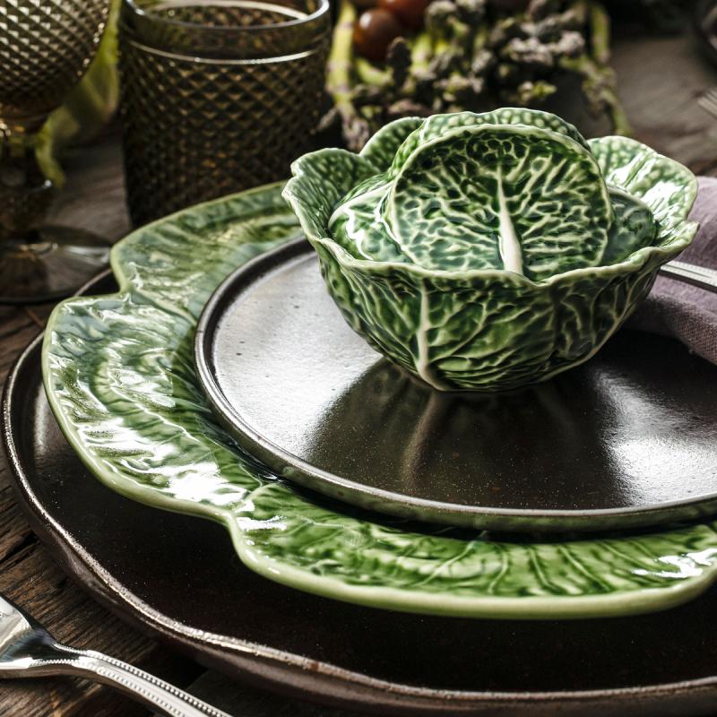 Cabbage tallerken kålblad 30,5 cm grønn