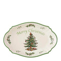 Christmas Tree Merry Christmas brett 28 cm hvit/grønn/rød