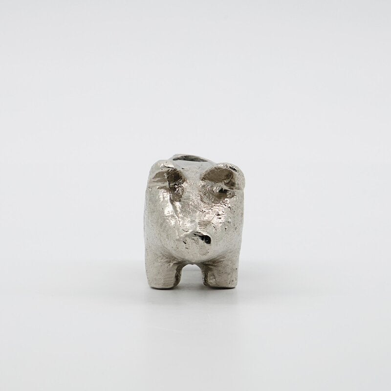 Pig lysestake 8,5 cm antikksølv