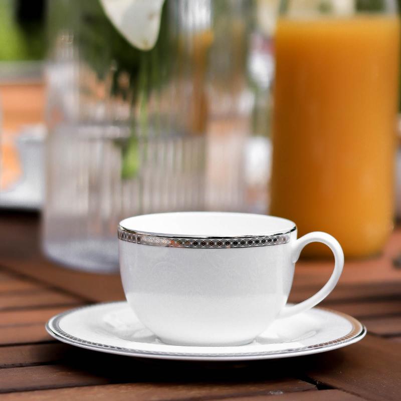 Silver Paisley skål til kaffekopp