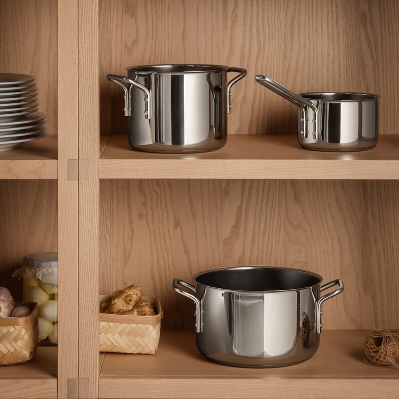Stainless Steel grytesett 3 deler keramisk Slip-Let® belegg