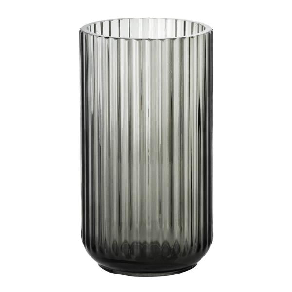 Vase 20 cm røkt glass