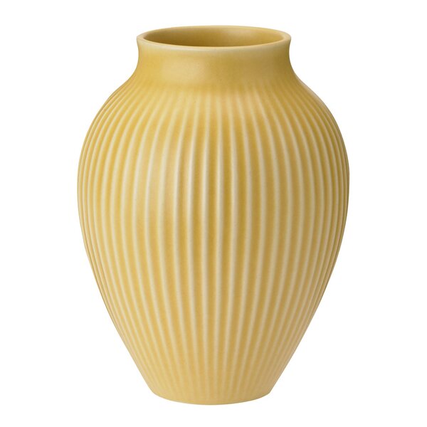 Ripple vase 12,5 cm gul