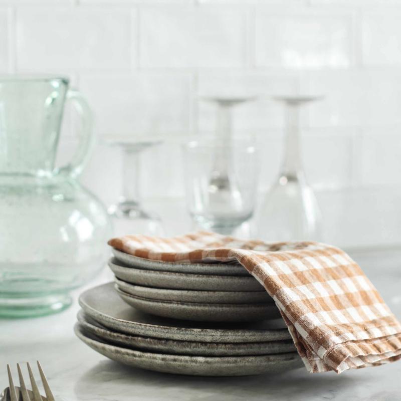 Serviett 45x45 cm gingham biscuit