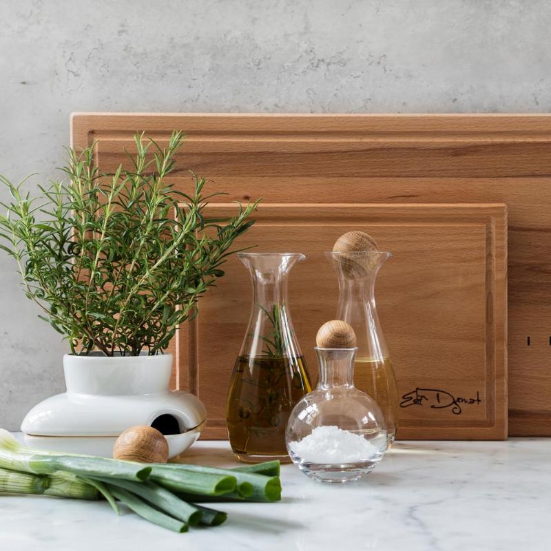 Nature olje- og balsamicoflaske med eikekork 2 stk