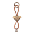 Ape nøkkelring 3 cm gull/natur/teak/limba