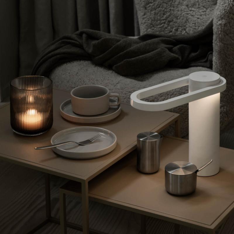 HOOP bærbar LED-lampe 22x9 cm hvit