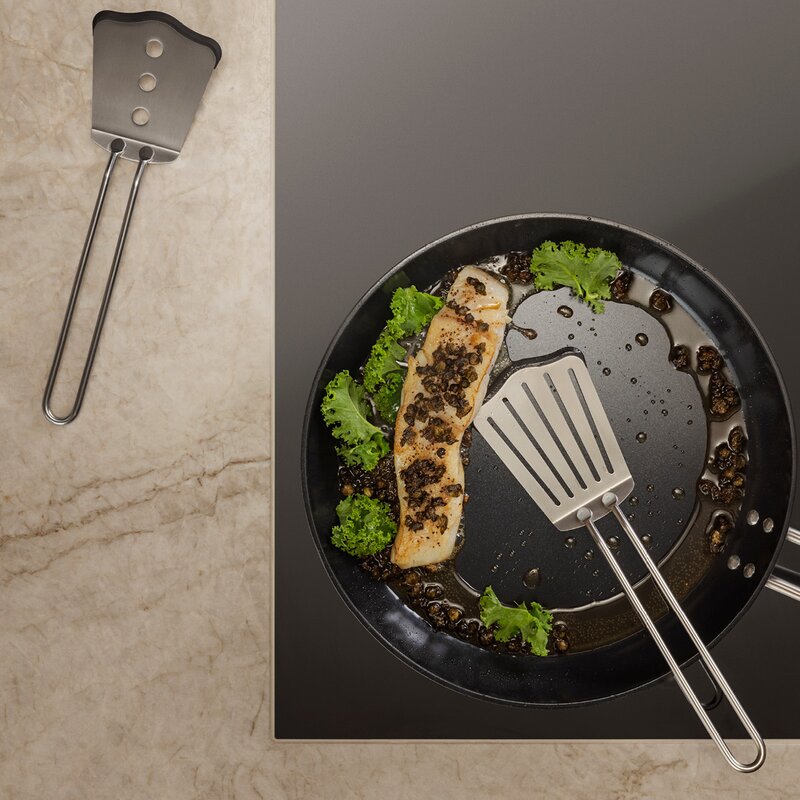 Stekespade med silikon kort stål