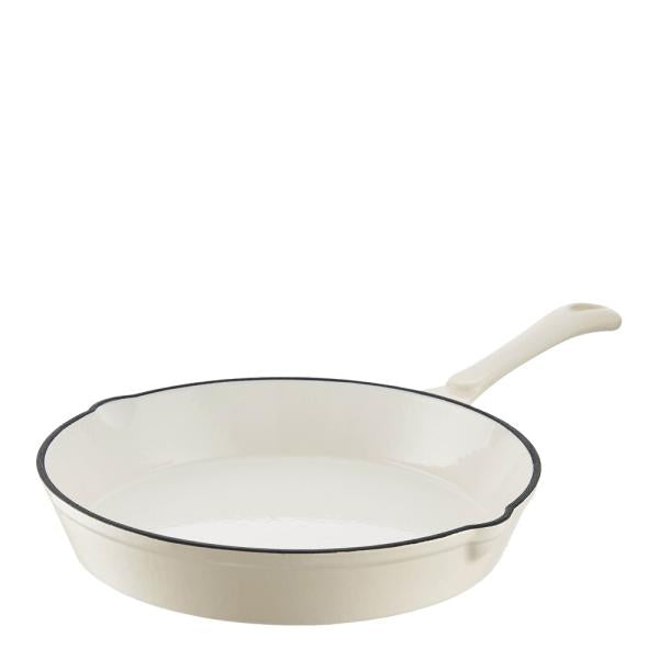 Rund støpejernspanne 26 cm 1L krem