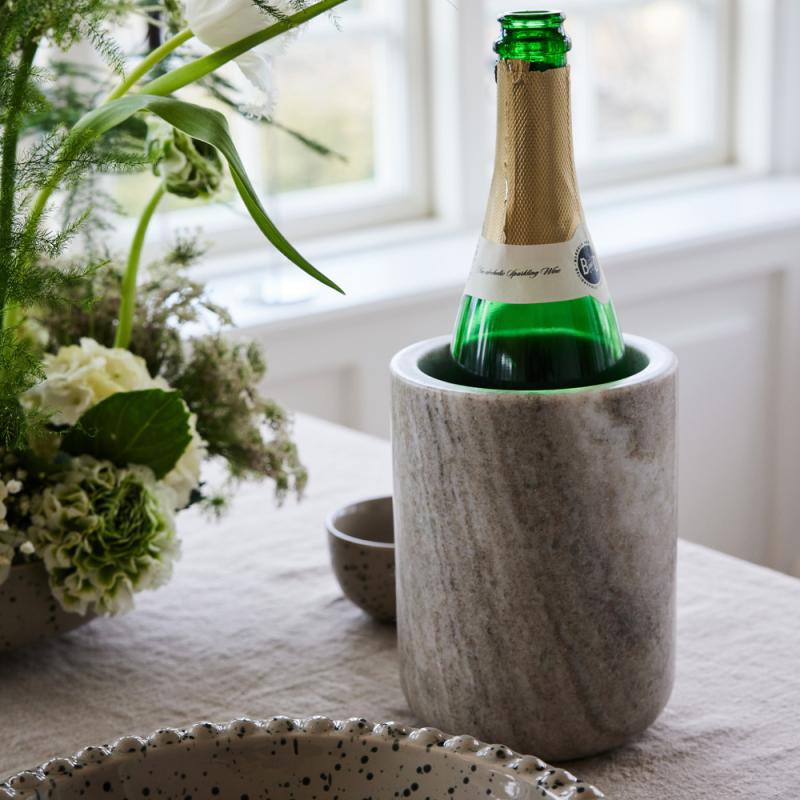 Vinkjøler marmor 17 cm beige