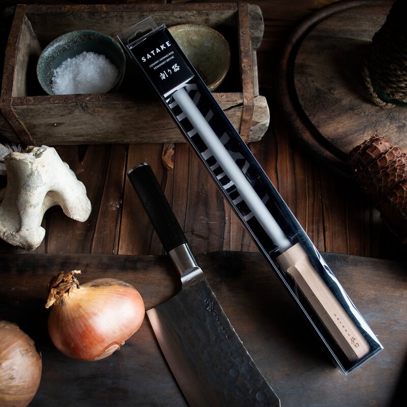 Keramisk bryne m/trehåndtak 24 cm