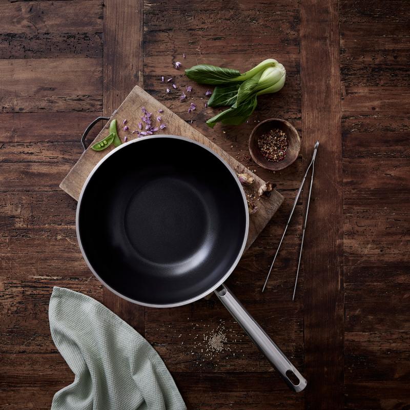 Elegance wok keramisk 28 cm Rustfritt stål