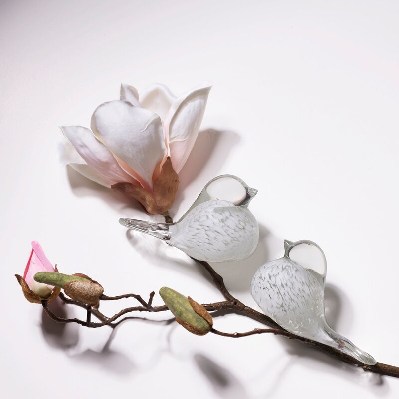Lucky Bird glassfugl 10 cm hvit