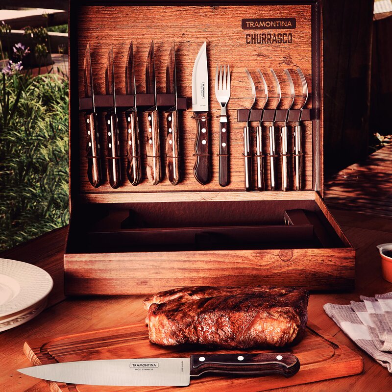 Churassco BBQ sett 15 deler cutelaria 55169 mørk brun