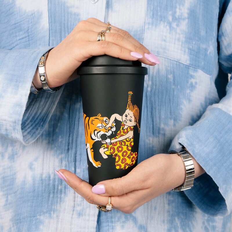 Pippi take away kopp 45 cl tiger svart