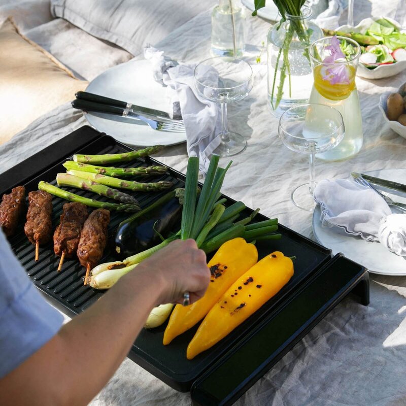 Elektrisk bordgrill XXL 47x32 cm svart