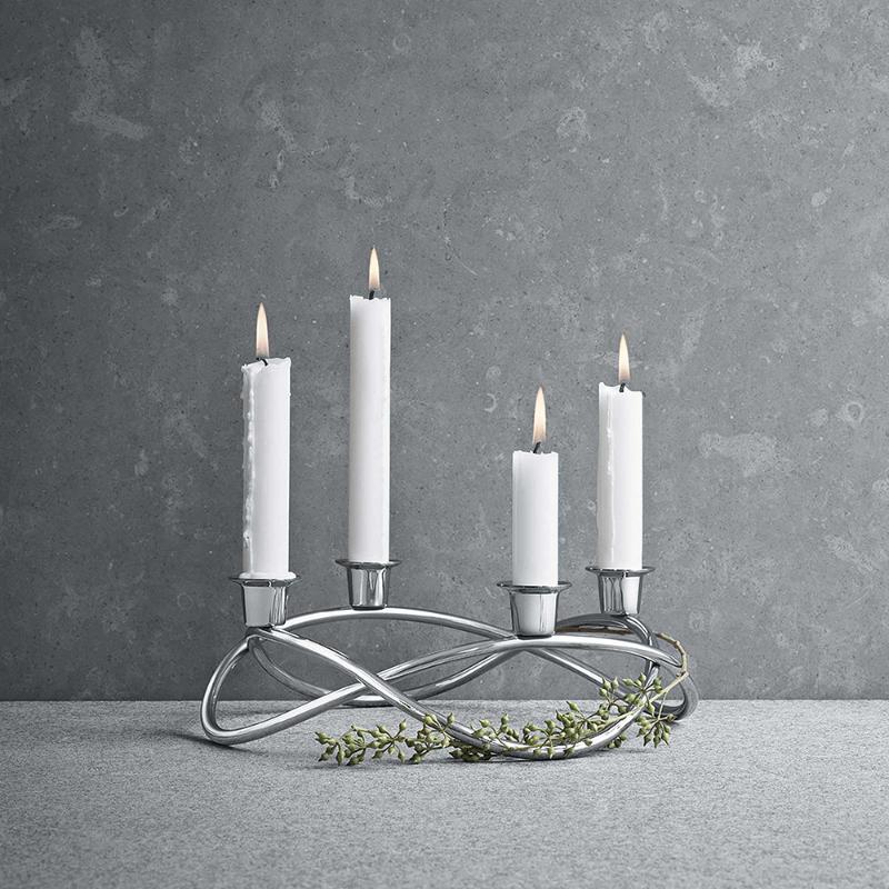 Adventsstake 26 cm sølv blank
