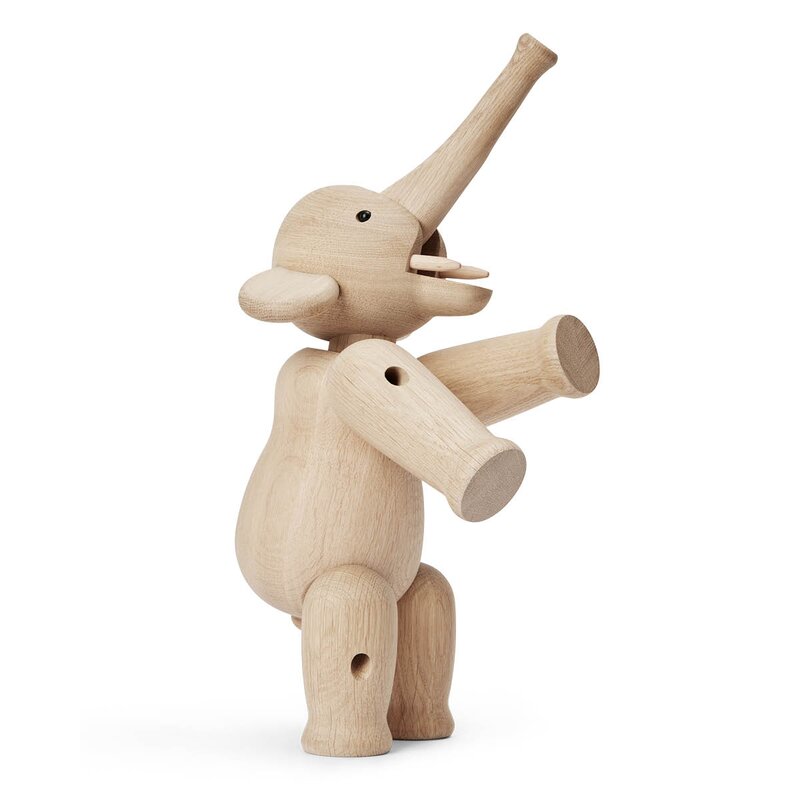 Elefant stor 22 cm eik