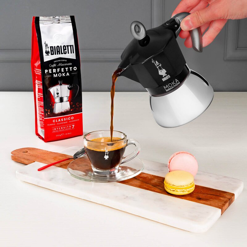 Moka induksjon espressokanne 6 kopper svart