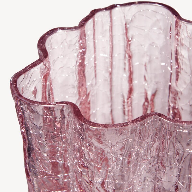 Crackle vase 12 cm rosa