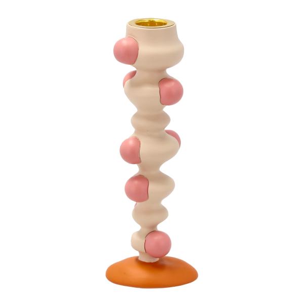 Styles lysestake m/ klumper 18 cm offwhite/rosa