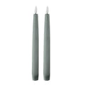 LED kronelys 2,2x22 cm 2 stk sage