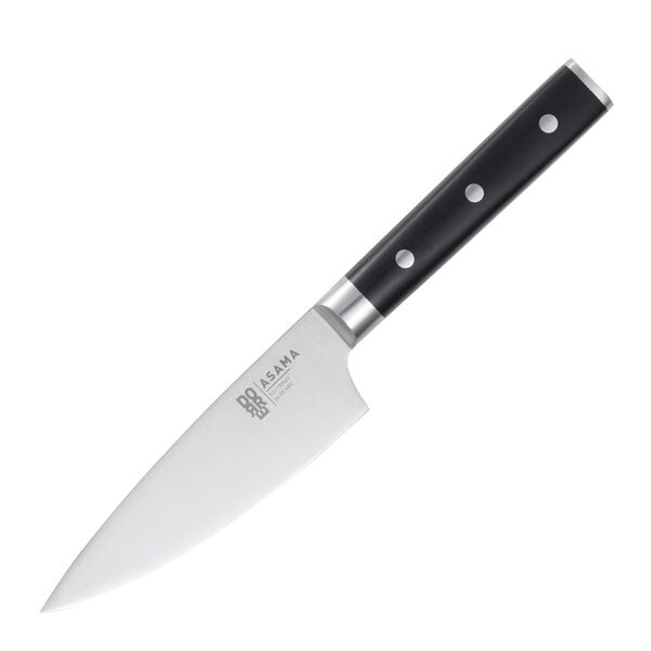Asama kokkekniv 15 cm svart/sølv