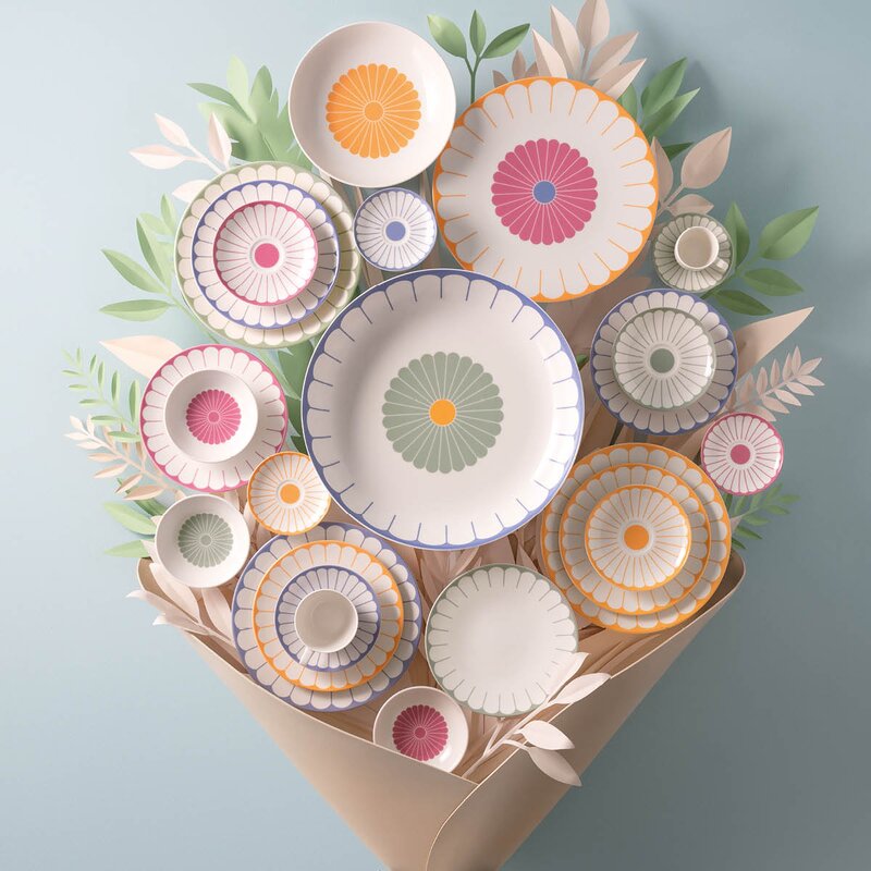 Fleur couleur salatskål 38 cm 3,4L farget